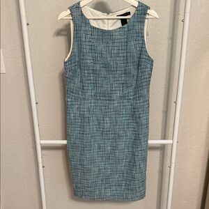 Elegant Blue Tweed Dress
